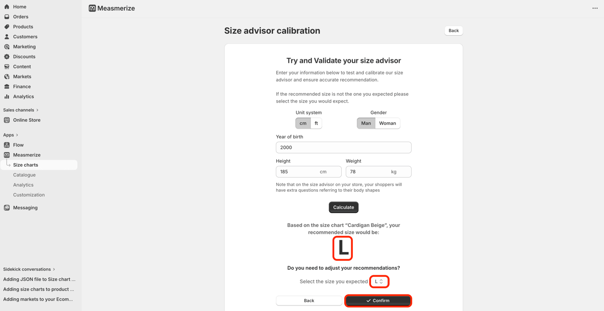 Check the result and adjust image